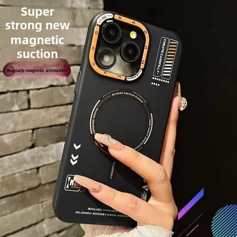 Matte Magnetic Phone Case For iPhone 17 16 15 14 13 Pro Max Air Magsafe Wireless Charge Frosted Metal Lens Frame Buttons Cover