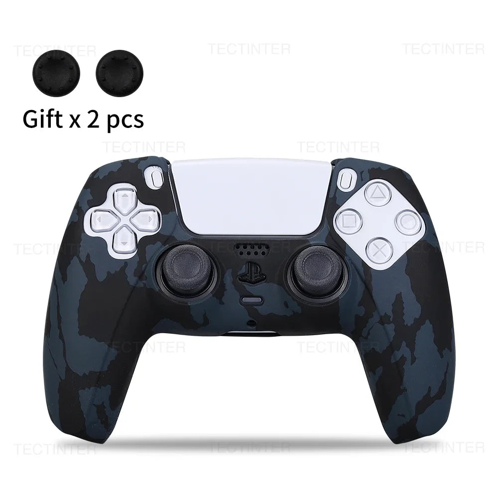 Silicone Protective Cover sleeve For PS5 Controller Accessories Rubber Case For PS5 Slim Gamepad Joysticks Thumb Grips Caps