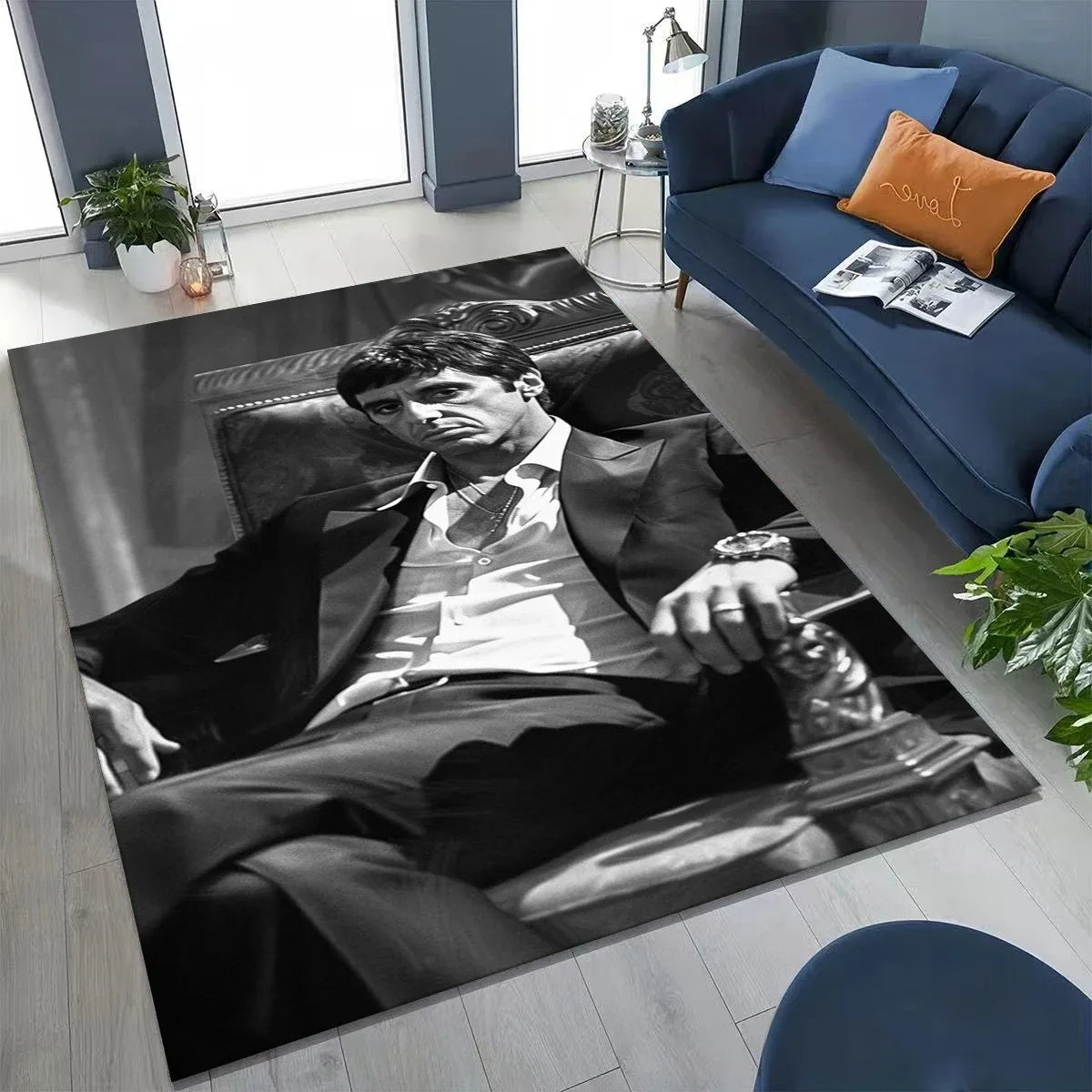 Classic Scarface Tony Montana Movie Art Carpet Rug for Bedroom Living Room Sofa Home Doormat Decor Large Kids Non-slip Floor Mat