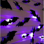 Halloween 3D Stereoscopic Bat LED Night Light PET Wall Decal Home Festival Party Indoor Wall Decoration Lamp