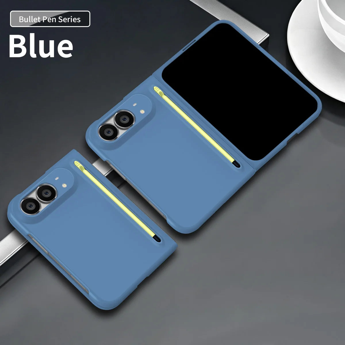 Matte S-Pen Case for iPhone Duo Fold Cover with Built-in Tempered Glass Screen Protector Skin-Friendly Anti-Fingerprint