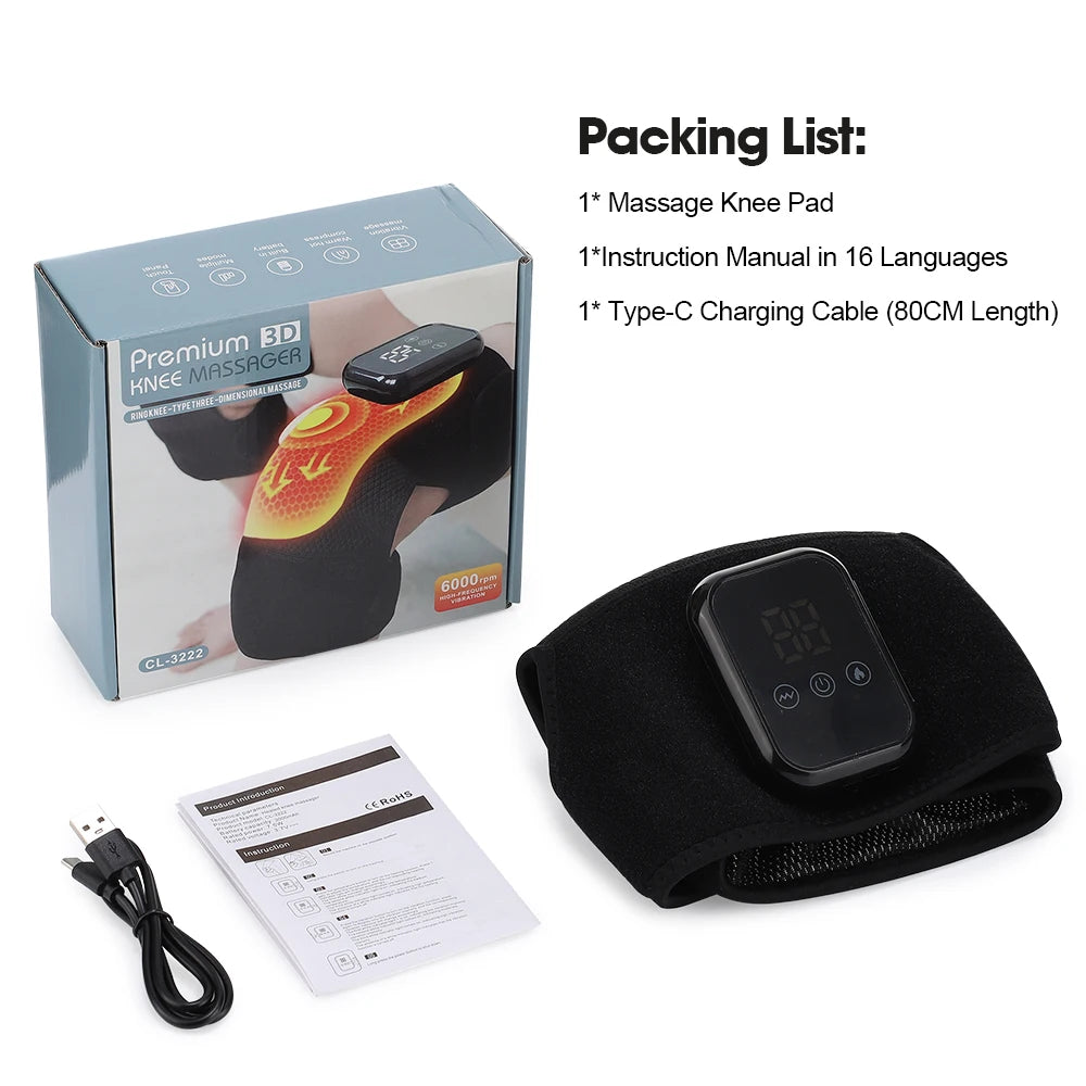 Electric Heating Shoulder Knee Massager with 3 Levels Vibration Muscle Relax Belt for Arm Enlarge Size for Shoulder