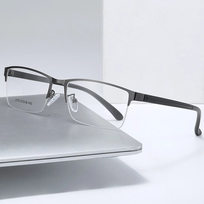 Semi-Rimless Steampunk Shortsighted Prescription Glasses Women Men Anti Blue Rays Computer Myopia Spectacles 0 -0.5 -0.75 To -6