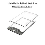 USB 3.0 HDD Enclosure 2.5inch SATA SSD Hard Drive Case with 5Gbps Transfer Speed Mobile External Housing Harddisk Boxs Cable