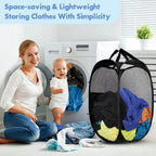1-10Pcs Collapsible Laundry Basket Dirty Clothes Mesh Pop Up Hamper Storage Basket Toy Storage Bag for Home Bathroom Dorm Travel
