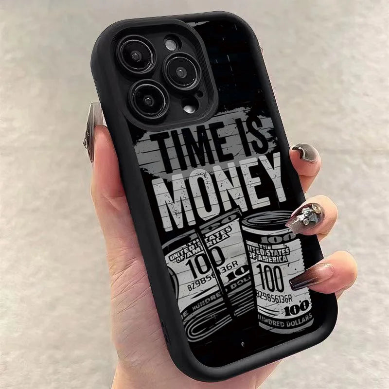 "Time is Money" Print iPhone Case – Soft Cover