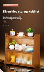 Kitchen countertop seasoning rack storage shelf, product sorting rack, layered multifunctional storage cabinet, dust-proof cabin