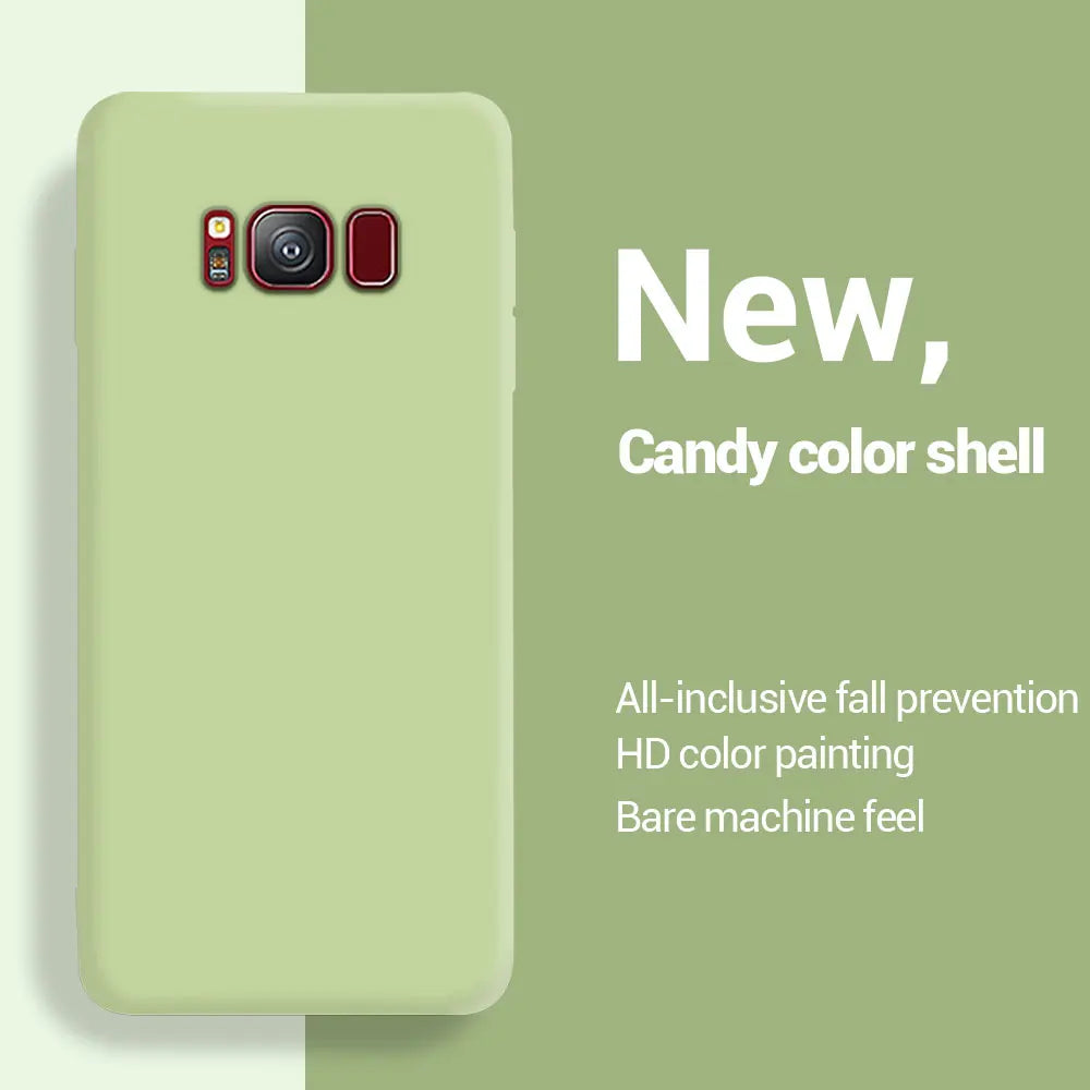 Liquid Silicone Soft Cases For Samsung Galaxy S8 S9 S10 S20 S21 FE S22 S23 Plus Fundas For Samsung Note 8 9 10 20 Plus Cover