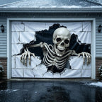 Halloween Garage Door Decorations Large Spooky Thick Fabric Vibrant Halloween Garage Door Banner Cover Decorations for Home Yard