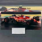 HD Boys Loves  F1 Racing Car Leather Mouse Pad Oversized Computer Desk Workstation Desk Non-slip and Dirty-resistant Mouse Pad