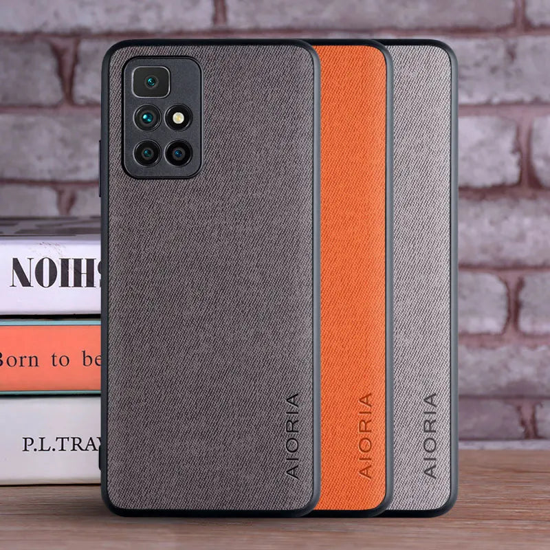 Case for Xiaomi Redmi 10 2022 coque Luxury textile Leather skin soft TPU hard PC phone cover for xiaomi redmi 10 case funda