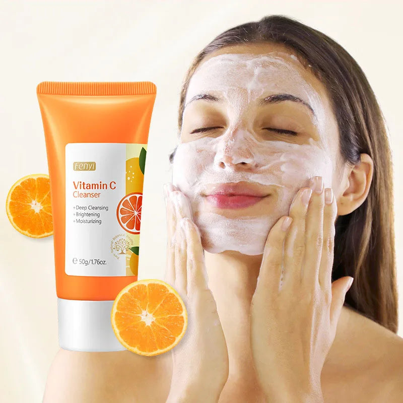 Vitamin C Sakura Facial Cleanser Face Wash Foam Foam Face Cleanser Moisturizing Whitening Anti-aging  Wrinkle Skin Care