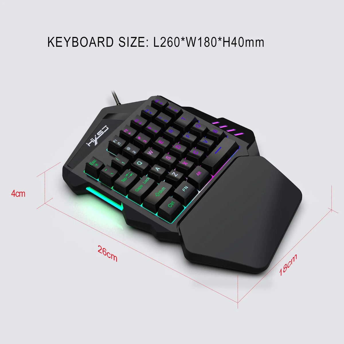 Ergonomic 35-Key Gaming Keyboard with RGB Lighting USB Powered One-Handed Design Thin Film Keys for Enhanced Gaming Experience