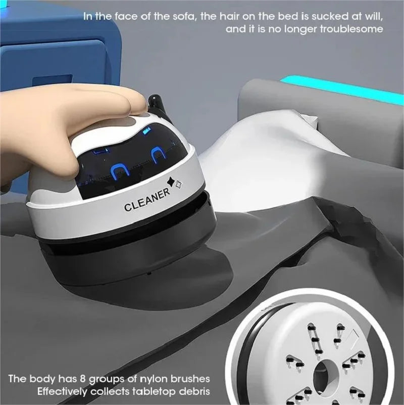 USB Mini Desk Vacuum Cleaner | Portable Robot Design, 360° Suction, 120min Battery