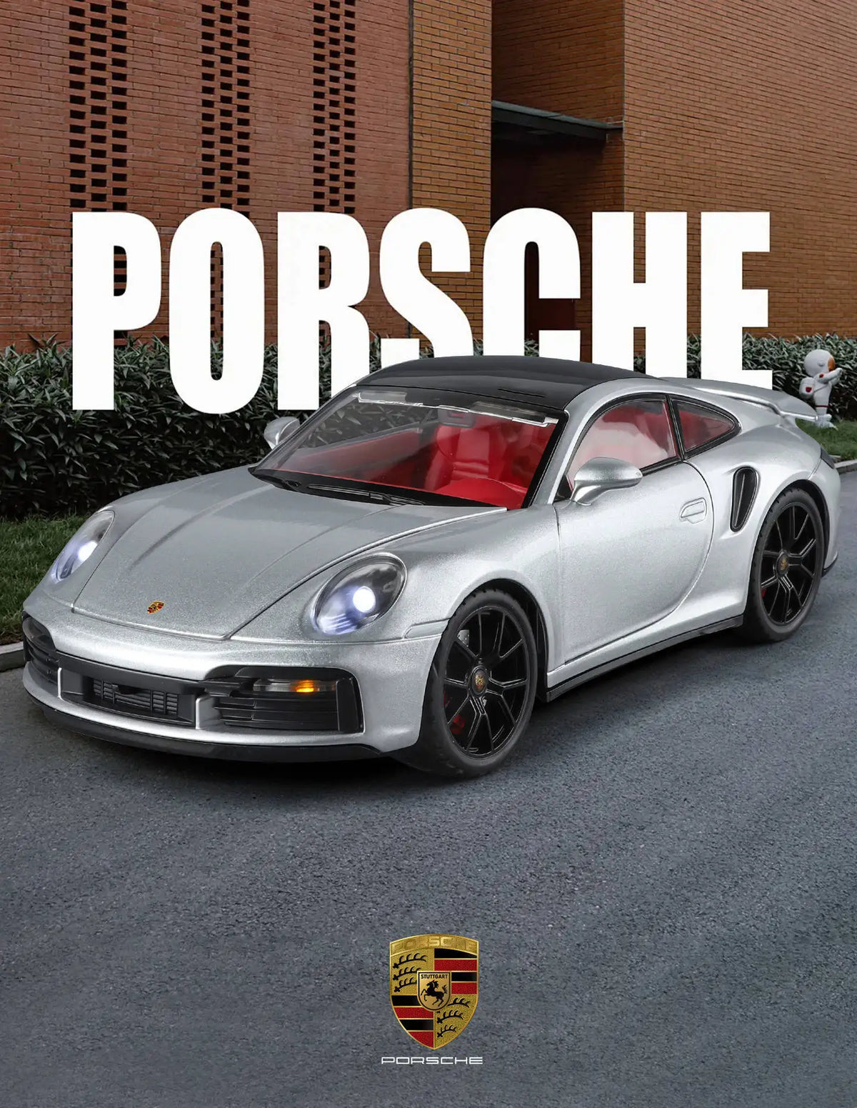 1:24 Porsche 911 992 Turbo S Alloy Sports Car Model Diecast Metal Racing Vehicles Car Model Simulation Sound Light Kids Toy Gift