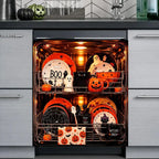 Halloween Dishwasher Magnet Cover Waterproof Appliance Magnetic Panel Reusable Kitchen Decor for Fridge Washer Door