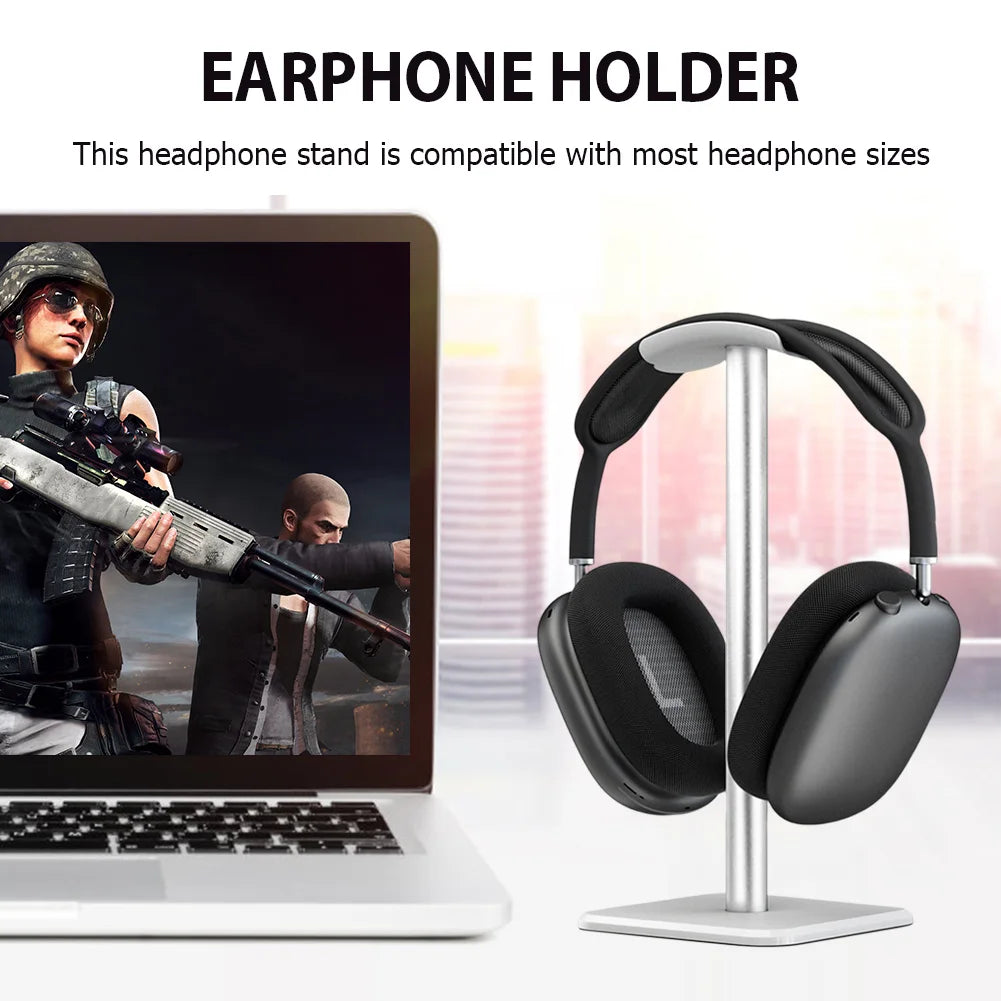 Aluminium Alloy Headphone Stand Holder Rack Space Saving Desktop Organizer Display Earphone Mount Hanger Headset Support Stand