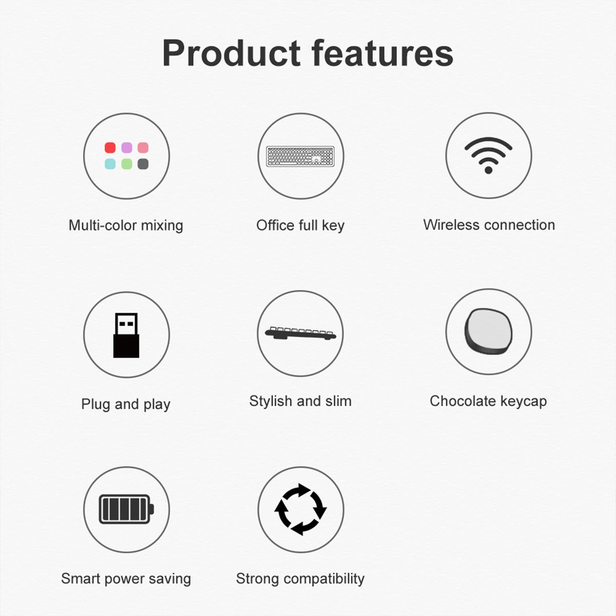 MOFii Wireless Keyboard & Mouse Combo, Cute Macaron Cat Paw Round Keycaps Silent Office Set for Laptops and Desktops