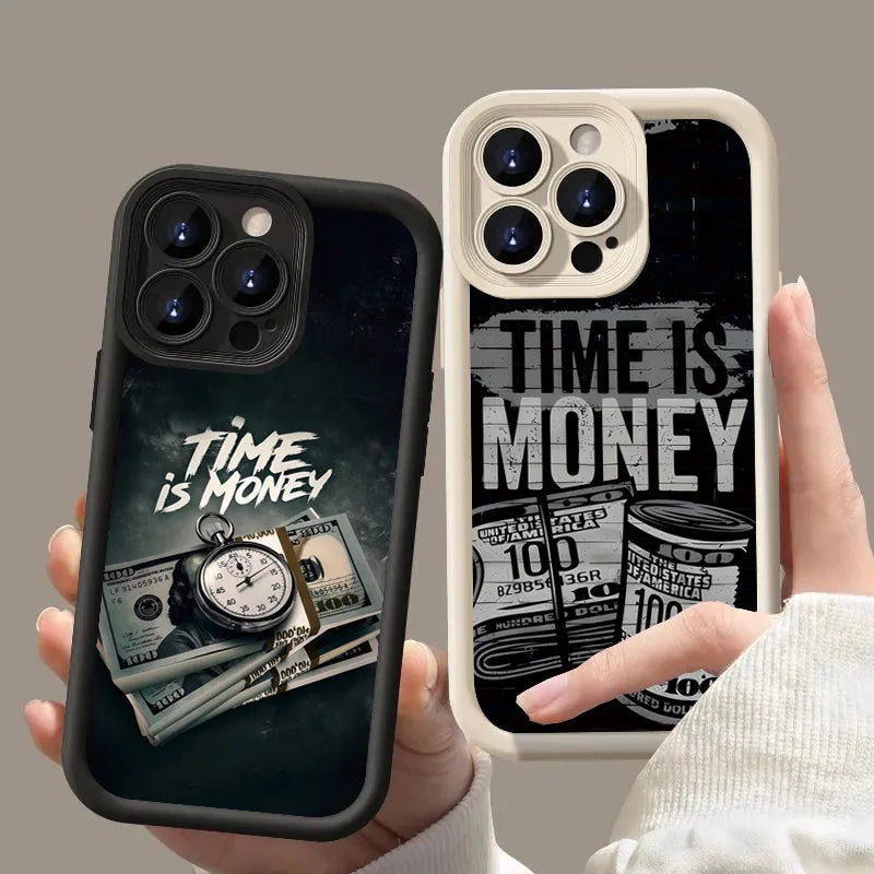 "Time is Money" Print iPhone Case – Soft Cover