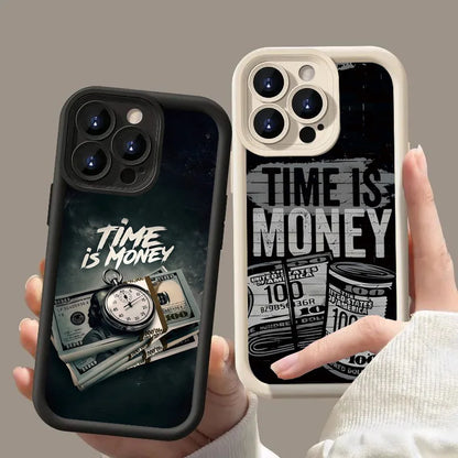 "Time is Money" Print iPhone Case – Soft Cover