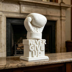 3D Printed "Never Give Up" Boxing Glove Figurine Inspirational Desk Decor Motivational Sculpture for Office Home Gift Birthday
