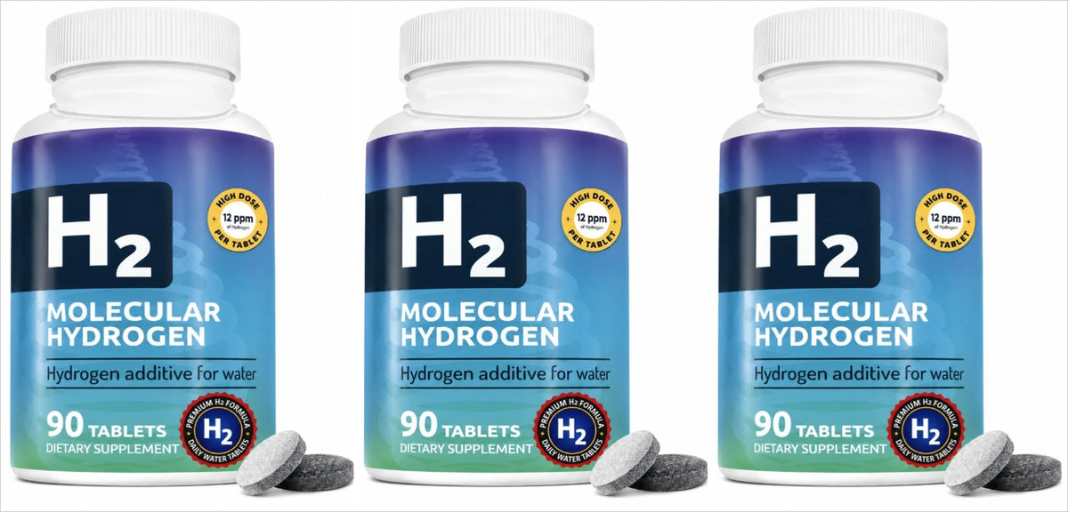 Hydrogen Water Tablets Magnesium 12 PPM H2 Molecular Hydrogen Effervescent Tablets for Drinking Water Energy Wellness 90 Tablets