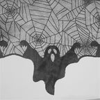 1pc Halloween Lace Mantel Scarf Spider Web Ghost Edge Fireplace Table Runner Decor, Party Atmosphere Decorative Tablecloth