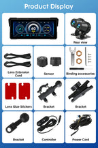 Jansite Portable 8.1 inch IP67 Waterproof Motorcycle 4K DVR GPS Navigation Wireless Carplay Android Auto Moto Recorder Monitor