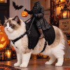 Halloween Headless Horseman Pet Costume Small Cat Dog Outfit Pumpkin Doll Cloak Party Cosplay Clothes Holiday Decoration