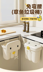 Kitchen garbage bin, household with lid, wall mounted garbage bin, no bending, large capacity, bathroom, hanging garbage bin