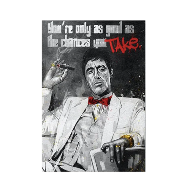 Portrait Art Canvas Painting Movie Graffiti Tony Montana Poster and Prints Wall Art Picture for Living Room Home Decor Cuadros