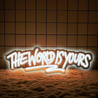 The World is Yours Neon Sign USB Powered LED Light for Beer Bar Wedding Birthday Party Game Room Bedroom Decoration Wall Light
