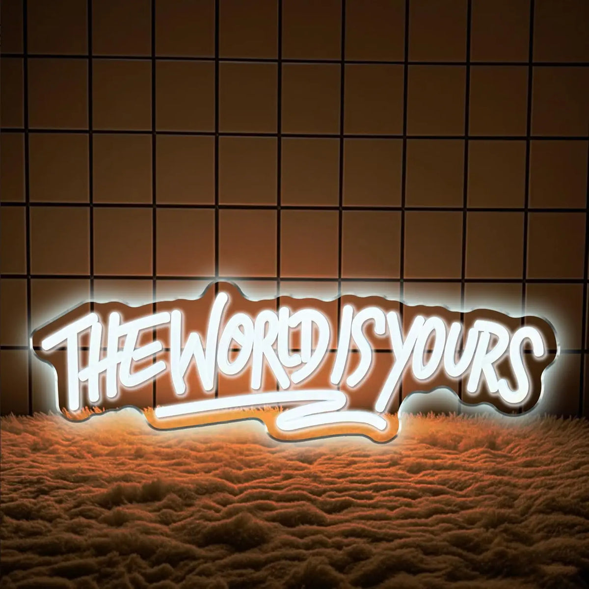 The World is Yours Neon Sign USB Powered LED Light for Beer Bar Wedding Birthday Party Game Room Bedroom Decoration Wall Light