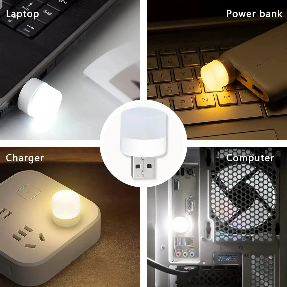 10/1PCS USB Night Light Mini LED Night Light USB Plug Lamp Power Bank Charging USB Book Lights Round Reading Eye Protection Lamp