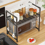 Kitchen Countertop Microwave Storage Rack, Multi-Layer Seasoning Storage Rack, Used For Storing Countertop Kitchen Utensils