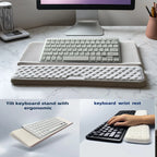 Keyboard Wrist Rest, Ergonomic Memory Foam Wrist Support for Typing & Gaming, Tilted Keyboard Pad, Aesthetic Desk Accessories Fo