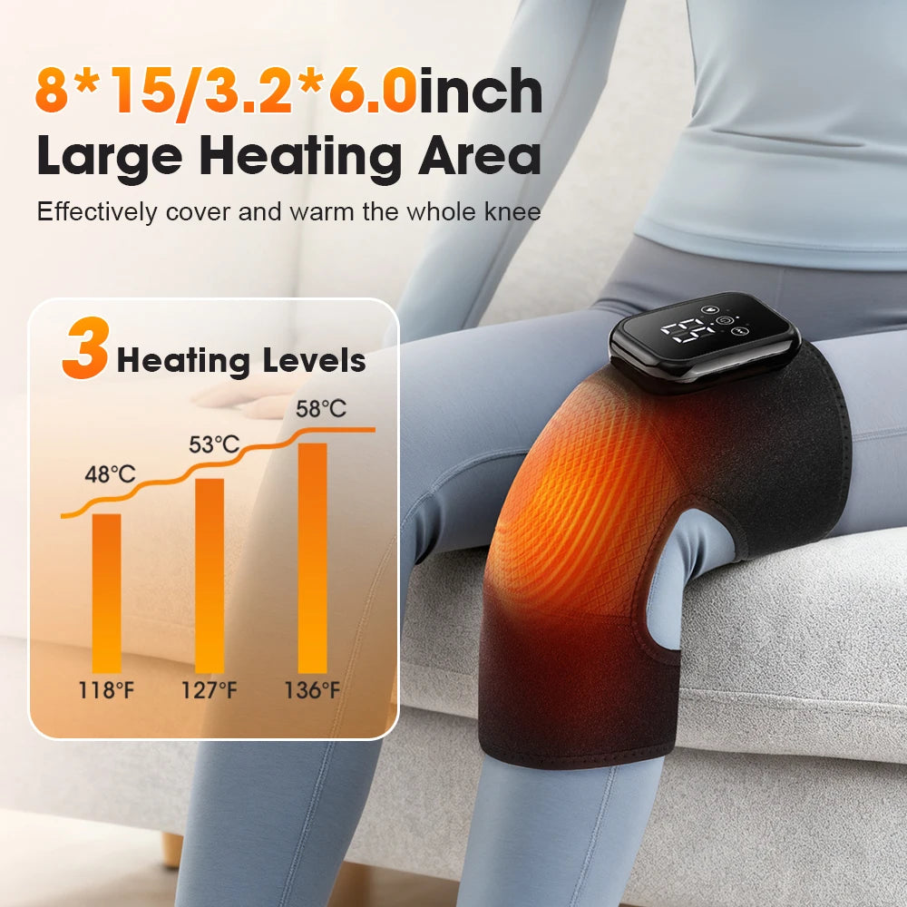 Enlarge Electric Heating Shoulder and Knee Massager 3 Levels Electric Vibration Muscle Relax Belt For Arm Muscle