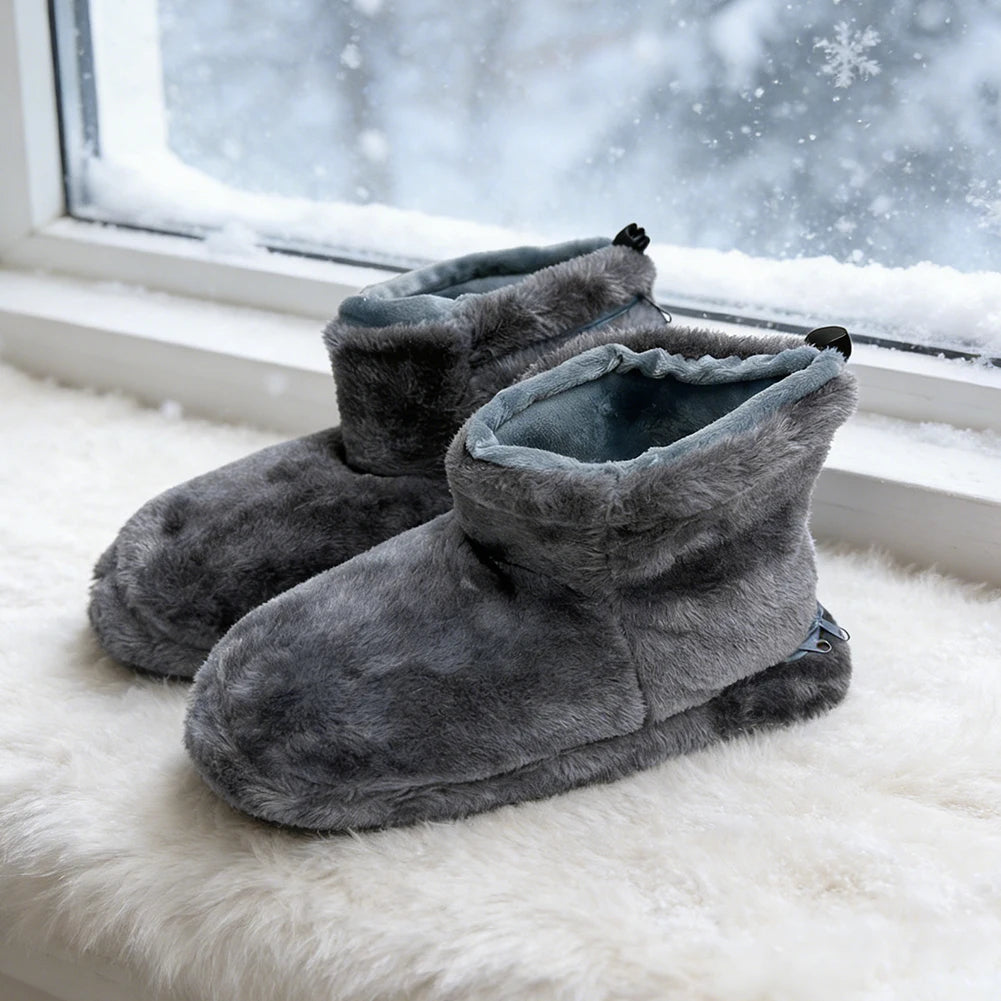 USB Heater Foot Shoes Plush Warm Electric Slippers Comfortable Feet Heated Shoes Electric Heated Shoes for Men Women