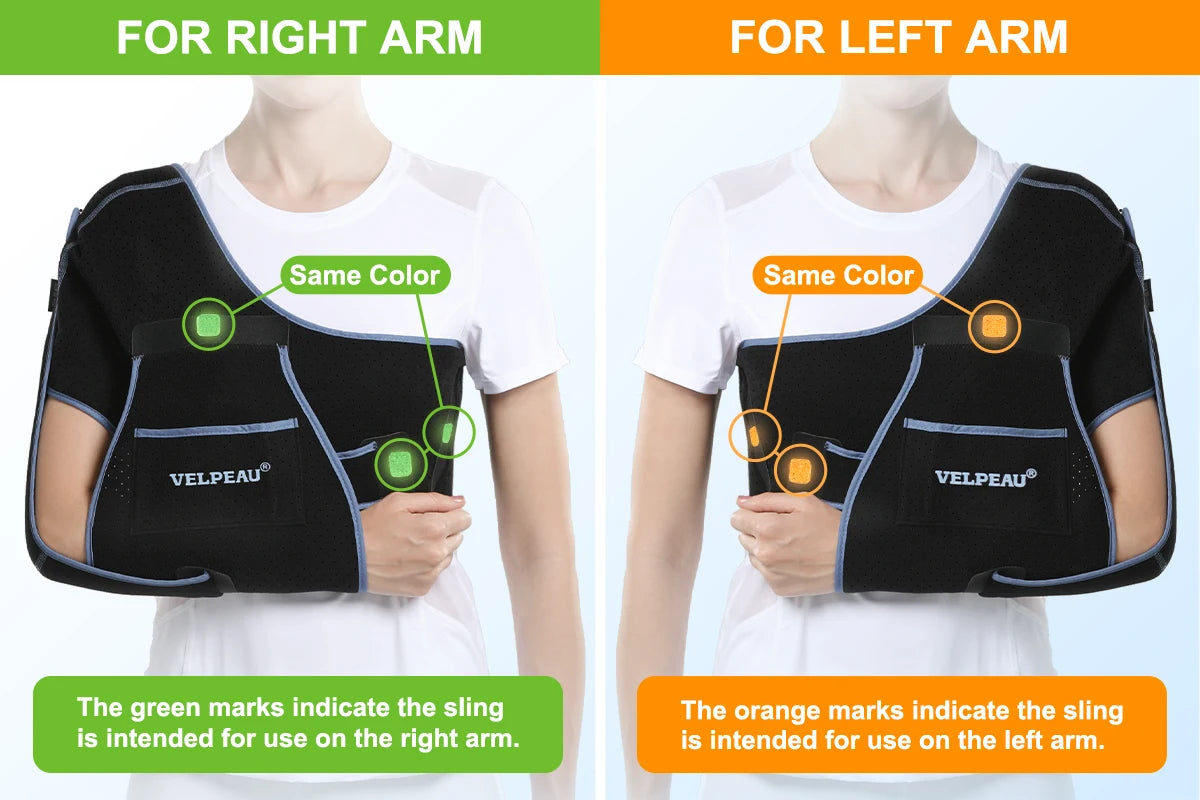 VELPEAU Arm Sling Support for Elbow Injury Forearm Fracture Dislocation, Soft Foam Shoulder Immobilizer Fits Left Right Arm