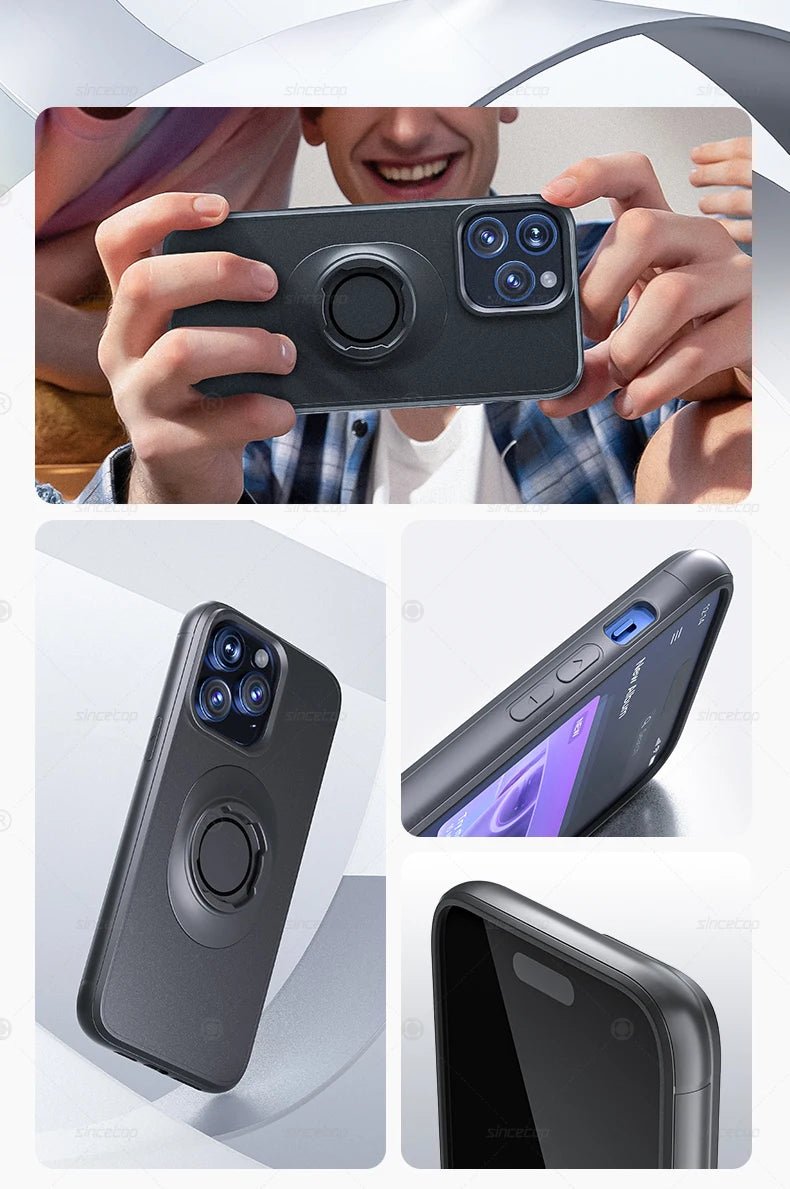Shockproof Case for iPhone 17/16/15/14/13/12/11 Pro/X Max/XR Mini Lock-in Design Cover Fit Quad-style Bike/Moto Mount