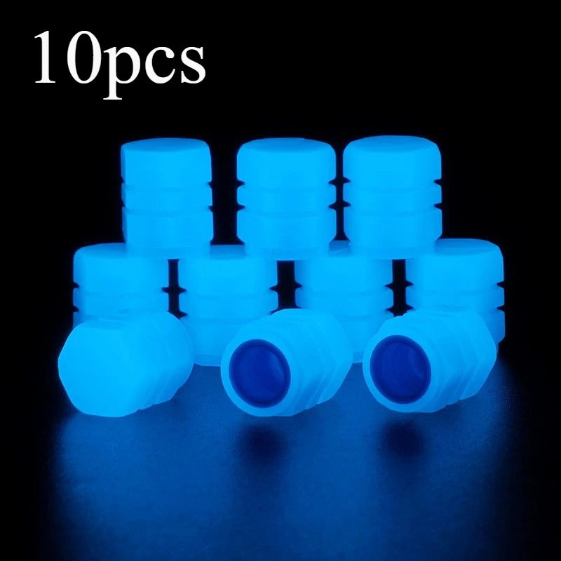 10pcs Luminous Valve Stem Cap Universal Car Decor