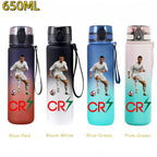 650MLRonaldo Messi Mbappé Sports Water Bottle Bulbasaur Squirtle Drinking Bottles Travel Cycling Hiking Exercise Gym Jugs