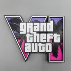 In Stock Custom 3d Gta 6 Grand Theft Auto Logo Stand Creative Desktop Ornament Game Peripheral Display Decor For Home Office