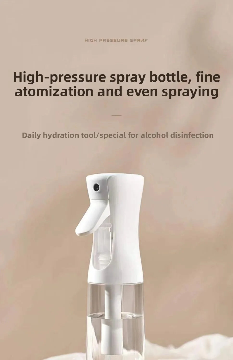 High Pressure Continuous Spray Bottle Hair Care Makeup Water Replenishing Spray Bottle Separate Bottle Press Mist Spray Bottle