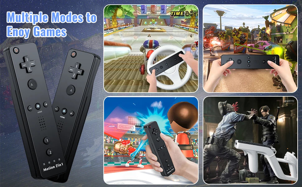 For Nintendo Wii/Will U Joystick 2in1 Wireless Remote Gamepad Controller Set Optional Motion Plus with Silicone Case Video Game