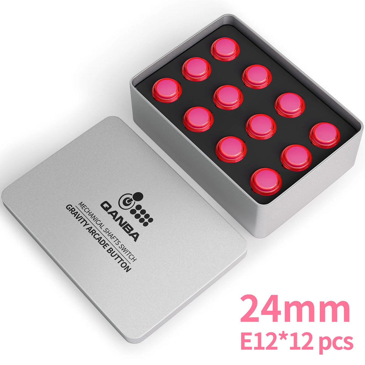 Qanba Gravity KS Mechanical Shafts Silent Pushbutton 24mm/30mm Arcade Button Snap-in (Boxed)