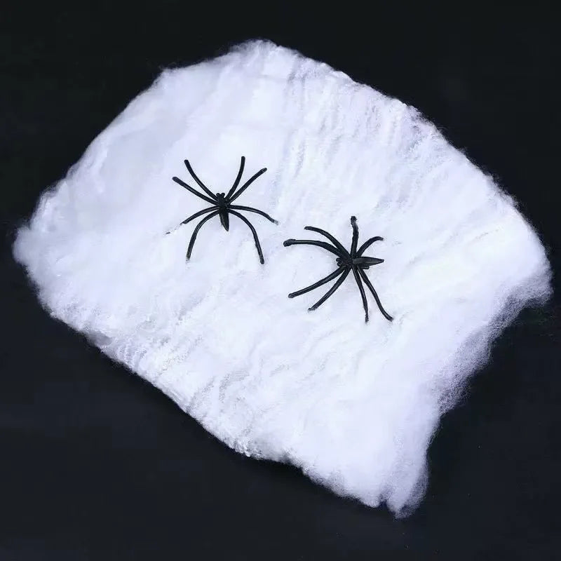 Halloween Decoration Spider Web,Artificial Cobweb,Stretchy Cobweb With Spider,Horror Gothic Haunted House Home Decor