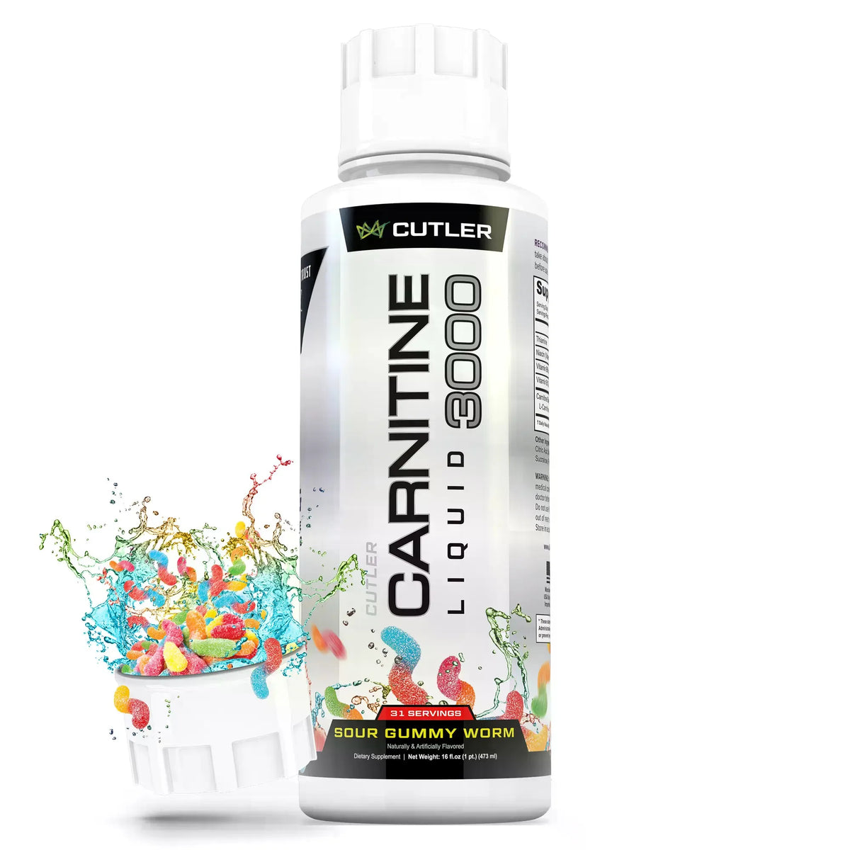 Cutler Nutrition Liquid Carnitine 3000 for Energy and Recovery Support Dietary Fitness Supplement Edible Healthcare Vitamin