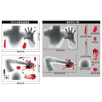 Halloween Mall Window Ghostly Horror Stickers Holiday Party Decoration Blood Fingerprints Electrostatic Stickers Room Decor
