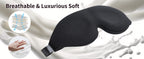 Sleep Mask for Back and Side Sleeper, Block Out Light, Zero Pressure Breathable Travel Eye Cover Black With Sleep Ear Plug